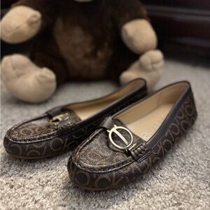 Calvin Klein Women's Logo Brown Flats